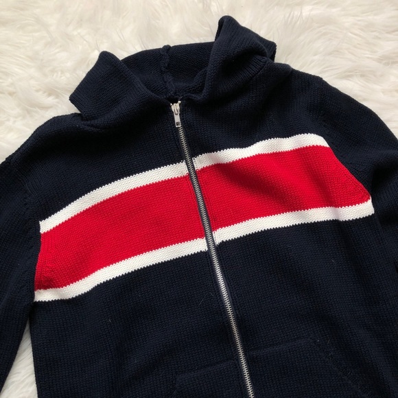 Brandy Melville Tops - Brandy Melville knit zip up jacket sweater zipper knitted red blue white long sl